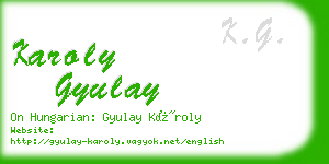 karoly gyulay business card